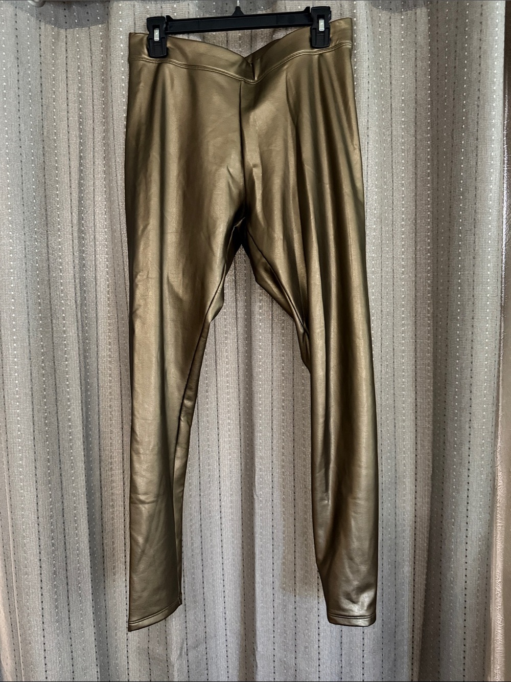 Express Metallic Olive Green Faux Leather Pants